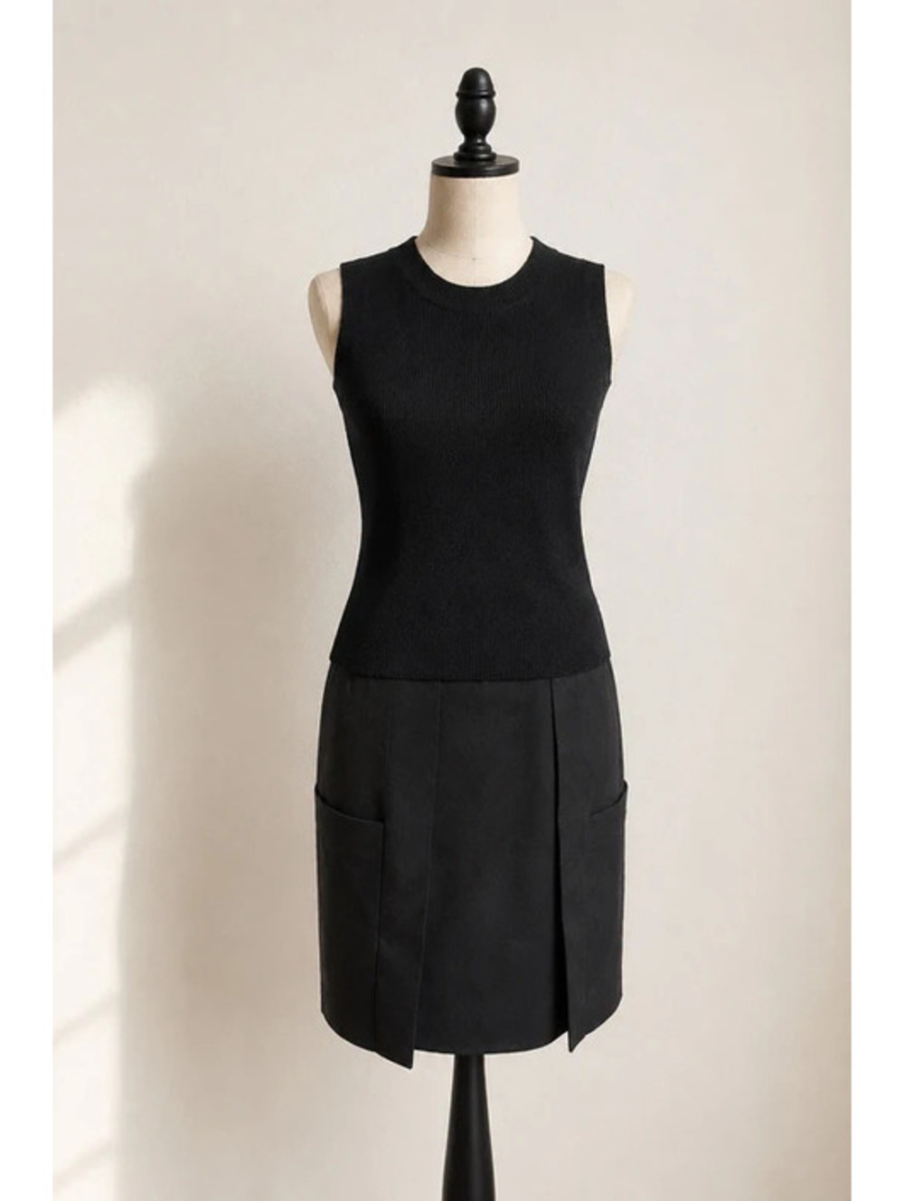 3.1 Phillip Lim Black Mixed Media Sleeveless Dress Size 10